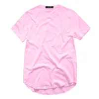 Мужская футболка расширенная круглая круглая футболка, изогнутые подол длительные линии топы хип-хоп городская пустая уличная одежда Больше цвета TX135