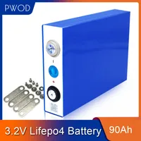 PWOD 16pcs 된 LiFePO4 3.2V 90Ah 배터리 팩 리튬 인산 철 전지 오토바이 전기 자동차 모터 태양 광 발전 에너지 저장