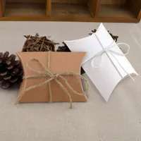 Hot Event Carino carta kraft cuscino di favore del regalo Box festa di nozze favore del regalo di caramella scatole di carta Gift Box Borse alimentazione LX2489