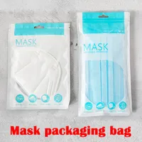 OPP Çanta Fermuar Plastik Perakende Ambalaj Çantası Tek Kullanımlık Koruyucu Yüz Maskesi Çantası için Toz Geçirmez Paket Çanta Anti Bakteriler Maskeleri Bagsss DHL Ücretsiz