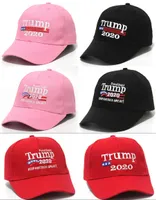 DHL корабля, 2 Стили вышивки хлопка Регулируемые дышащий Hat Trump 2020 Keep America Great Baseball Cap Открытый Женщины Мужчины Caps FY6064