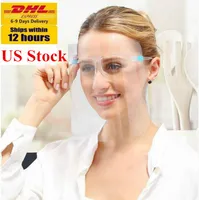 US Stock DHL 맑은 보호 얼굴 방패 마스크 Antifog Antioil 스플래시 얼굴 방패 보호대 요리 보호 얼굴 마스크
