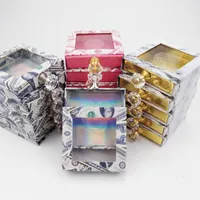 Nowy Kryształowy uchwyt Kwadratowy Dolar Lash Box Alse Rzęsy Pudełko Fałszywe 3d Mink Rzęsy Pudełka Faux Cils Strip Diamond Magnetic Case