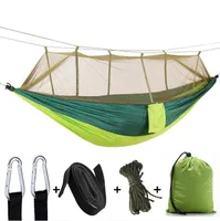 260x140cm Camping Hammock With Mosquito Net Hammocks Double Nylon Proof Parachute Cloth Aerial Tent Outdoor Furniture HA981