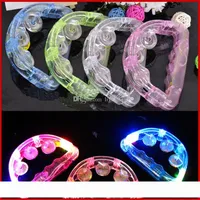 LED Flashing Tambourine Rattle Hand Bell Kids Light Up Luminous Toy KTV Bar Decoration Glow Led Lights Party Supplies
