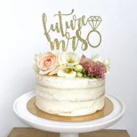 Future Mrs Cake Topper With Diamond Mr&Mrs Wedding Cake Topper Personalize Engagement Party Decor Rustic Wood i3eJ#