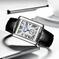 Fashion Lovers Watches Men Women Casual Leather Strap Quartz Watch Elegant Squar Retro Roman Numeral Scale Couple Watch Clock CX200720