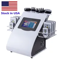Stock in USA 6 en 1 Laser à vide Laser radiofréquence RF Élimination RF Body 40K CAVI Lipo Lipo Minceur Ultrasonic Liposuccine Cavitation Machine
