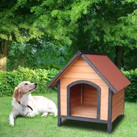 Hek outdoor bescherming huisdier kennels accessoires levert ademende hond tent steen houten huis fel oranje rood
