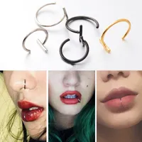 1 st Fashion Punk Style Fake Lip Piercing Nose Ring Body Tillbehör för Sexiga Kvinnor Män
