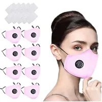 8PC återanvändbar ansiktsmask med 16st filter Bomull Andas masker för bakterieskydd för vuxna Gratis frakt Face Maks Bandana