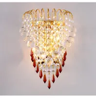 New Design Luxurious Gold K9 Crystal Led Wall Light E14 Led Candle Light Bedroom Wall Lamp Decoration Light