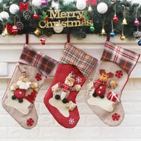 3 estilos Chegada Nova Meias Decor ornamento partido Decorações de Natal de Santa Stocking Meias doces de Natal Bolsas Xmas Gifts Bag LX2550