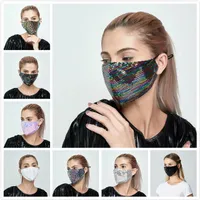 8 Farben Sequin Gesichtsmaske im Freien Suncreen Antistaub atmungsaktiv Waschbar Gesicht wiederverwendbare Gesichtsschutzmaske Designer Masken Maske