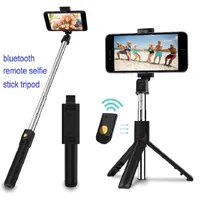 Bluetooth inalámbrico remoto selfie palo trípode desmontable plegable soporte ajustable trípode separable ligero mini selif trípode