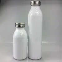 GROSSER VERKAUF! 12 Unzen DIY Sublimation Milchflasche Edelstahl dünne Tumbler Doppelwandflasche mit dicht schließenden Deckel Außen Travel Cups A11