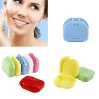 6 colores Retenedor dental Ortodóntico Boca protector de la boca de la dentadura de almacenamiento Caja de caja de higiene de plástico Suministros de higiene oral Organizador Accesorios