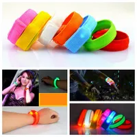 Nylon LED Flashing Arm Band Wrist Strap Armband light for Outdoor Sports Safety Activity Party Club Cheer Night toy bracelet 22cm