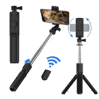 Selfie Tripod Bluetooth-fjärrkontroll Avtagbar kamerastativ Utdragbar Horisontell Vertikal Shoot S03 Mobile Selfie Stick