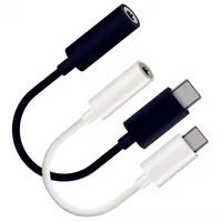 USB C نوع C ذكر إلى 3.5 ملليمتر جاك femal كابلات الصوت محول تحويل لسامسونج htc الروبوت الهاتف الأبيض الأسود