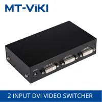 MT-Viki 2 Portları DVI Switcher 2 1 Out Bilgisayar Monitörü HD Paylaşım Cihazı 1920 * 1440 Uzaktan Kumanda Güç Kaynağı ile MT-DV201
