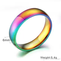 G64 Ordem misturada anéis das mulheres dos homens do presente de Dia dos Namorados de aço colorido do arco-íris inoxidável anéis anéis de amantes unissex fábrica