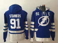 Tampa Bay Lightning sudaderas jerseys # 91 # 86 Stamkos Kucherov hockey con capucha de color azul cosido tamaño S-XXXL Todos los Equipos de orden de la mezcla todos los jerseys