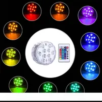ULIGHT168 5050 SMD 10 LED Işık Dalgıç Mum Lambası Uzaktan Kumanda Renkli Vazo Taban Su Geçirmez Işıkları Altında Düğün Doğum Günü Partisi Dekor
