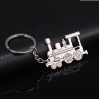 Ny rostfritt stål nyckelringar 3d modell tåg järnvägsmotor coola presenter mode smycken nyckelfob nyckelring nyckelring bil