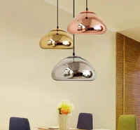 Modern Void Copper Brass Bowl Mirror Glass Pendant Lamp Living Room Dining Room Chandelier Ceiling Light PA0065