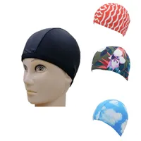 Muster Druck Schwimmkappe Nylon Massivfarbe Dusche Hut Wasserdicht Kopfbedeckung Special Für Schwimmen und Watsch Nur Erwachsene 0 9DM B2