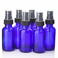 30ml Spray Bottle Cobalt Blue Glass W / Black Fine Mist Spridare för eteriska oljor, Hemrundning, Aromaterapi 1 Oz - Pack med 6 cx200724