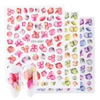 Véritable fleur Nail Art Stickers 3D Décalques adhésifs Feuille papillon des ongles d'érable design Design Colorful Décoration Wraps Chstz-C01-11
