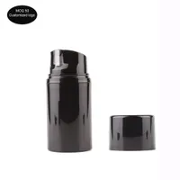 50 unids / lote 30 ml All negro PP Botella sin aire Botella de vacío Botella de loción usada para contenedor cosmético 50ml 80ml 100ml 120ml 150ml