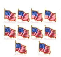 American Flag Lapel Pin United States USA Kapelusz Tie Tack Badge Pins Mini Broszki do torby na ubrania Dekoracji GD