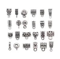 500pcs antika charm borgen pärlor spacer pärlor hänge clips hängen kopplare för armband halsband smycken gör