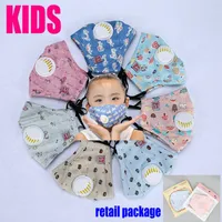 kids 4-12Y Fast Ship Designer face mask ice silk protective kpop Reusable washable children cartoon Cotton masks in stock top sale