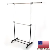 Cabina di abbigliamento comodo Scarpe da interno e balcone Scaffale per asciugatura Black Single-Bar Horizontal Stretching Stand Vestiti USA