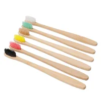 Doğal Bambu Diş Fırçası Bambu Kömür Tablo Yumuşak Saç Diş Fırçası Çevre Dostu Fırçalar Ağız Temizleme Bakım Araçları