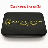 12pcs-an @ Stasia / Hud @ Foundation Makeup Brush Berömd kosmetika Make up Borstar Set Brocha de Maquillaje set