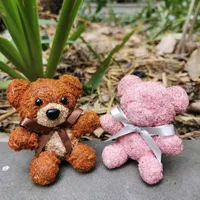 1pcs, orso Eternal muschio fresco naturale, teddy artificiale fiore conservato per la decorazione della festa di nozze fai da te, scatola regalo di compleanno rosa