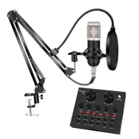 BM 800 Studio Mikrofon Kit med POP Filter V8 Sound Card Kondensor Mikrofon Bundle Record KTV Karaoke Smartphone Mic