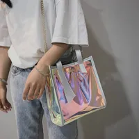 AELICY 2020 Nieuwe Merk Vrouwen S-handtassen Laser Koreaanse Tassen PU Transparante Schoudertassen Jelly Candy Strap Clear Women Bag