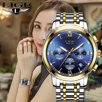 2020 LIGE Nuevo de oro rosa de las mujeres de negocios reloj de cuarzo reloj de señoras superior de la marca de lujo Mujer reloj de pulsera Girl Clock Relogio Feminin CX200723