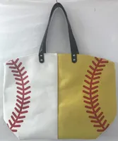 18 estilos Bag Baseball Tote Bolsas Softball Futebol Shoulder Bag Futebol impressão sacos de algodão Sports Tote Handbag GGA3587-3