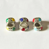 Epacket DHL 9mm Oil-dropping alloy flat beads Big hole auspicious clouds holding bead septa diy featured accessories DFDWZ024 Spacers