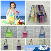 24 * 25 cm Kids Beach Mesh Bag Shell Storage Net Bag Einstellbare Gurte Tote Spielzeug Mesh Outdoor Handtasche 8 Farben AAA639 60 STÜCKE