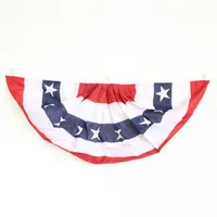 Semicircle Star Bar Banner Amerikanska Fan Flagga Dekorativa Polyester Fabric Flaggor 45 * 90cm Opp Fold Populära Ny Ankomst 7 5kd D2
