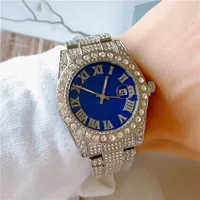 2021 Mujeres para hombre de alta calidad Reloj Full Diamond Ied Out Strap Designer relojes Cuarzo Movimiento Pareja Amantes Reloj Reloj de pulsera