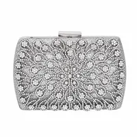 ABERA 2020 diamond hollow evening bags peacock flowers wedding dinner clutch wallets with chain party purse drop shipping MN1520